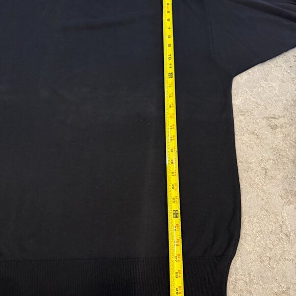 Raffi Linea Uomo Men's Knit Sweater Top Shirt ITALY Large Cotton Black Pullover - Picture 2 of 16